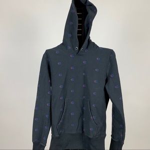 CHAMPION LOGO ALL OVER PULLOVER HOODIE